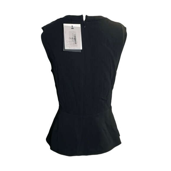 A.L.C. Black Marin Coquette Sheer Lace Plunge Peplum Top Size 2 NWT Tank - Picture 2 of 5